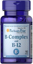 Puritan&#39;s Pride Vitamin B-Complex and Vitamin B-12-90 Tablets - £17.51 GBP