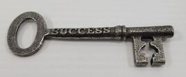 *B53) Vintage Cassiopeia Pewter Key to Life Success Victorian Gate Skele... - $24.74
