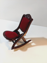 Dollhouse Sonia Messer Red Velvet Victorian Style Folding Rocking Chair 1:12 - £49.83 GBP