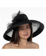 $118 Bellissima Millinery Collection Women's Romantic Profile Dressy Hat - Black - $62.12 CAD