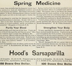 Antique 1884 Hood&#39;s Sarsaparilla Quack Medicine Advertisement Ephemera 5... - $378.90 MXN