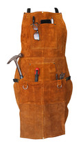 Suede Leather Heavy-Duty All-Purpose Workshop Multi Pocket Apron 231TS01BR - £24.59 GBP