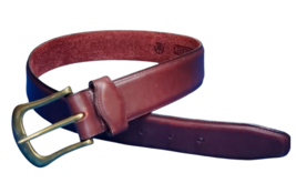 Lands&#39; End 506 Burgundy Leather Brass Buckle Made in USA Boy&#39;s Size 28 - $3.99