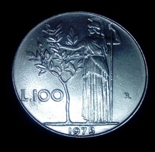 Italy 100 Lire 1978 Coin Minerva Olive Tree Athena - $2.97