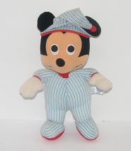 Vintage Hasbro Softies BABY MICKEY MOUSE Stuffed Plush Toy Striped Pajam... - $14.83