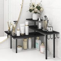 Homode Bathroom Counter Organizer Corner Shelf, Kitchen Countertop, Black - £22.41 GBP