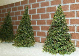 MINIATURE PINE TREES 9 piece set  // Great for HO scale model railroads, crafts - £22.25 GBP