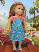 homemade 18" american girl/madame alexander turtle lea sundress doll clothes - $14.58