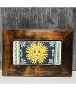 Saca Italy Handmade Hand Painted Frame Clay Tile Italian Pottery Sun Pla... - $118.80