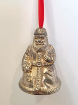 Vintage Santa Claus Metal Mini 3&quot; Bell Ornament (Not Marked) Christmas - £7.46 GBP