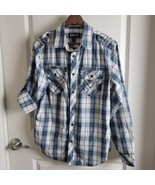 Helix Shirt Mens S Roll Camp Sleeve Lightweight Plaid Adult Button Front... - $20.29 CAD