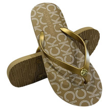 NWT CALVIN KLEIN MSRP $39.99 SARMINYA WOMEN&#39;S GOLD FLIP FLOPS SANDALS SI... - $14.44