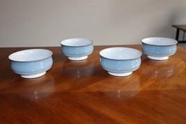Lot of 6 Denby Fine Stoneware England CASTILE Blue Band Pedestal Mugs w/... - $35.00