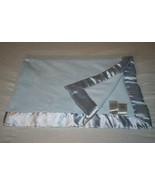 Spa Silk Baby Blanket Blue Chenille Plush Satin Trim Edge Fleece Soft Lo... - £31.59 GBP