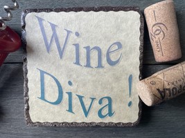 &quot;Wine Diva&quot; tile coaster - £4.69 GBP