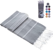 39x71&quot; Turkish Beach Towel, Prewashed, 100% Cotton, Soft, Absorbent, Quick Dry - £9.19 GBP