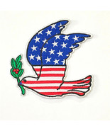 Pigeon Peace Symbol Sticker Patch Space USA Flag Emblem Vet Embroidery 3... - £15.07 GBP