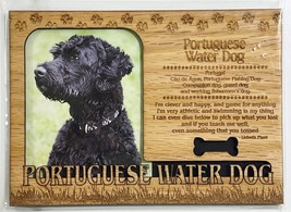 Portuguese Water Dog Dog Profile Laser Engraved Wood Picture Frame Magnet - £10.82 GBP