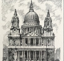 St Paul&#39;s Cathedral Western Front 1901 Victorian London Print Art DWFF10 - $68.43 CAD