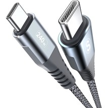 240W Usb C To Usb C Cable 6.6Ft, Type C To Type C Charger Fast Charging Nylon Br - £29.67 GBP