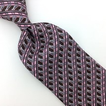 Stefano Ricci Italy Tie Geometric Brown Pink Luxury Necktie Silk L1 New XL 61&quot; - £142.43 GBP