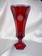 Fostoria Glass Ruby Red Glass Coin Vase - £25.11 GBP