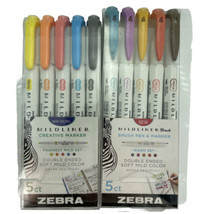 Zebra Mildliner Double Ended Highlighter Marker Set/Brush Pen Marker Set... - $9.72