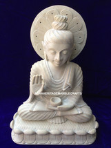 Marble Idol Buddha Statue Handmade Collectible Art Religious Gift Decor ... - $159.52+