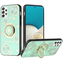 Splendid Diamond Glitter Design Case Teal Good Luck Floral For Samsung A53 5G - £6.86 GBP