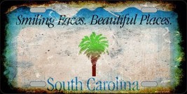 South Carolina State Background Rusty Novelty Metal License Plate LP-8157 - £17.28 GBP
