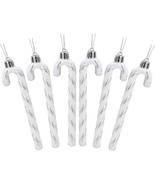 6x Candy Cane Christmas Tree Decorations – 13cm Glitter Striped Ornaments - $265.33 MXN
