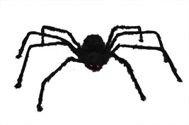 HALLOWEEN GIANT BLACK SPIDER HAUNTED HOUSE PROP 50in Scary Party Yard De... - $39.95