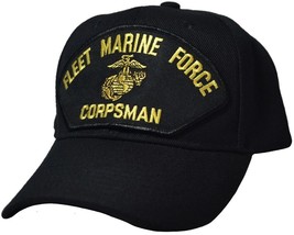 FLEET MARINE FORCE MARINE CORPS CORPSMAN EGA LOGO MILITARY HAT CAP - $49.99
