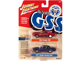 1964 Dodge 330 &quot;Mr. Norm - Grand Spaulding Dodge&quot; Red and 1971 Dodge Demon GS... - £22.95 GBP