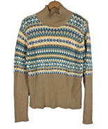 Vtg Y2K Sweater XL Faded Glory Turtleneck Ribbed Nordic Fair Isle Stripe... - $76.31 CAD