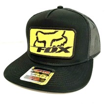 Otto Embroidered Patch Fox Racing Flat Bill Mesh Snapback Baseball Cap Hat Black - £23.32 GBP