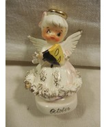 Vtg Napco Japan Ceramic October Birthday Angel Girl Mini Figurine A4307 ... - $25.20 CAD