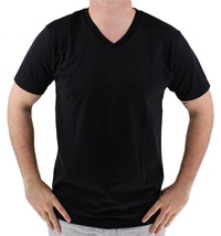 NEW GIOBERTI MENS PREMIUM CLASSIC ATHLETIC V NECK T-SHIRT TEE BLACK VN-9503 - £10.35 GBP