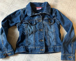 Hanna Andersson medium Blue Color Girls Jean Jacket 130 (8) Gingham coll... - $23.15