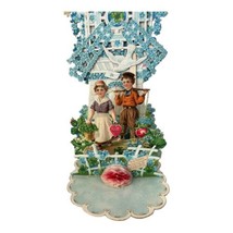 Valentines Cards Pop Out Embossed Dutch Children WIndmill German Antique... - $46.54