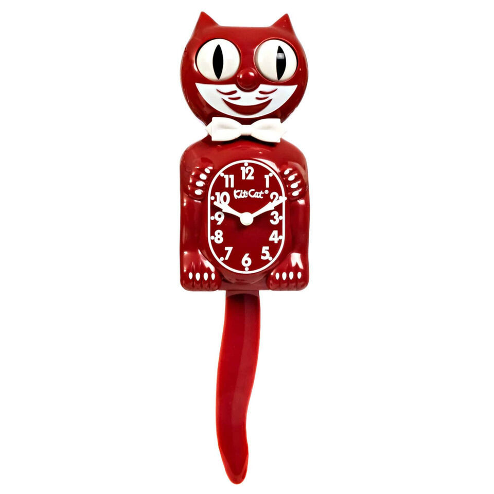 Space Cherry Red Kit Cat Klock clock SOON TO RETIRE! FREE US SHIPPING - $74.99