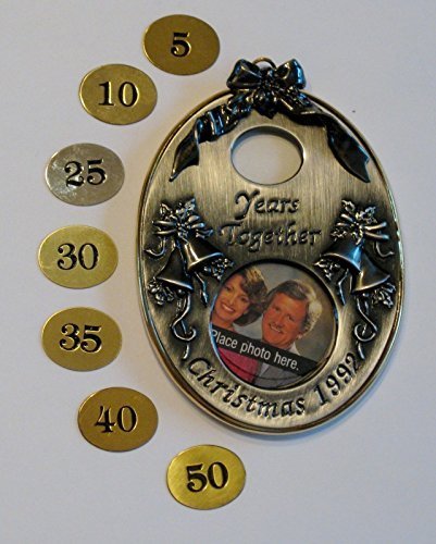 Hallmark Keepsake Ornament Anniversary Year Photo Holder QX485-1 - $3.47