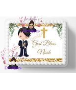First Holy Communion Boy Baptism Edible Image Edible Birthday Cake Topper Frosti - $16.47