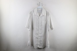 Vtg 90s Streetwear Mens 18.5 Tall Pastel Striped Short Sleeve Button Shi... - £35.00 GBP