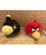 Pair Angry Birds Red Bird/Black Bomb Finger Puppet Flinger 2011 Rovio - $9.05