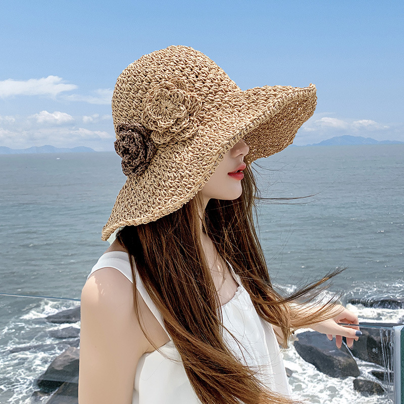 Primary image for Summer Women's Wide Brim Straw Hat, Vacation Hat, Beach Hat, Flower Straw Hats