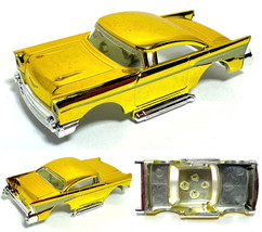 2023 Ho Af Xtras 1957 Custom Low ’57 Chevy Bel Air Slot Car Body Yellow Chrome - £14.14 GBP