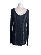 Abercrombie Fitch Womens Sweater Size Small Oversized Open Knit Navy Blue Long - £11.80 GBP