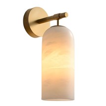 Fragment Wall Lamp - Satin Brass | Elegant Alabaster Lighting By K.P.Stonecrfts - £380.85 GBP