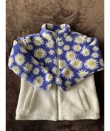 Cat &amp; Jack  Faux Fur Fuzzy Jacket Girls Size L (10/12) White &amp; Blue - $12.86